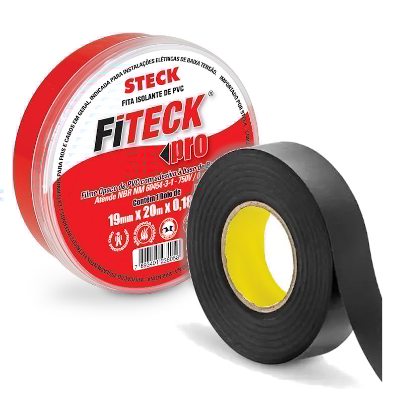 Fita Isolante Fiteck Pro 19mm x 20m SFT1820 STECK - Anhanguera