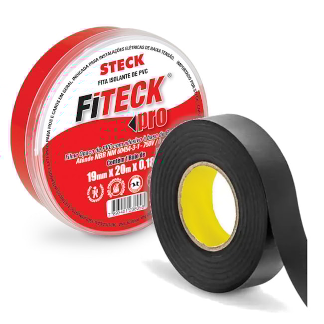 Fita Isolante Fiteck Pro 19mm x 20m SFT1820 STECK-da670aa5-1a0f-4797-adf7-9643c366f936