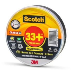 Fita Isolante Preta 19mm x 10m 33+ SCOTCH 3M