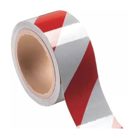 Fita para Demarcação de Solo 48mm x 30m Vermelha e Branca 700.01528 PLASTCOR