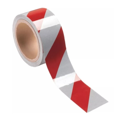 Fita para Demarcação de Solo 48mm x 30m Vermelha e Branca 700.01528 PLASTCOR