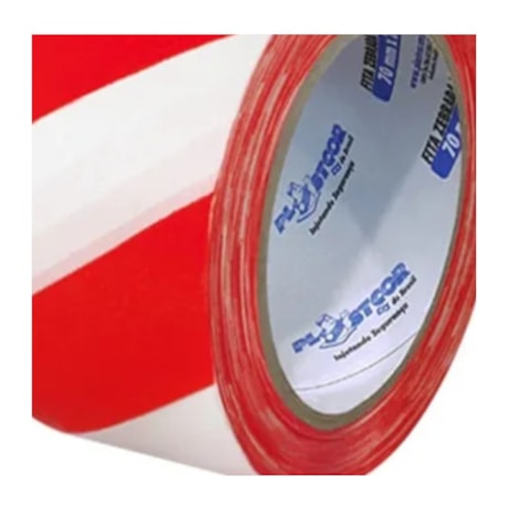 Fita Zebrada de Isolamento 70mm x 200m Vermelha e Branca 700.00083 PLASTCOR-de86e853-545f-418b-868b-96d5398d3cef