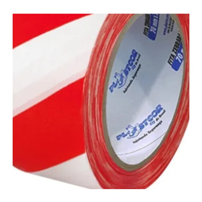 Fita Zebrada de Isolamento 70mm x 200m Vermelha e Branca 700.00083 PLASTCOR-887f8fb0-d2aa-4e98-8521-7374b41325f4