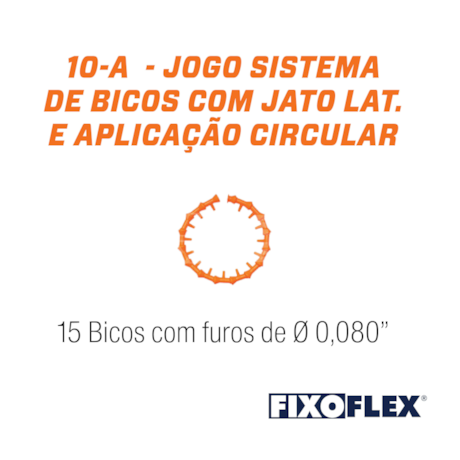 Fixo Flex Jogo Bico de Aplicação Circular e Jato Lateral 0.080