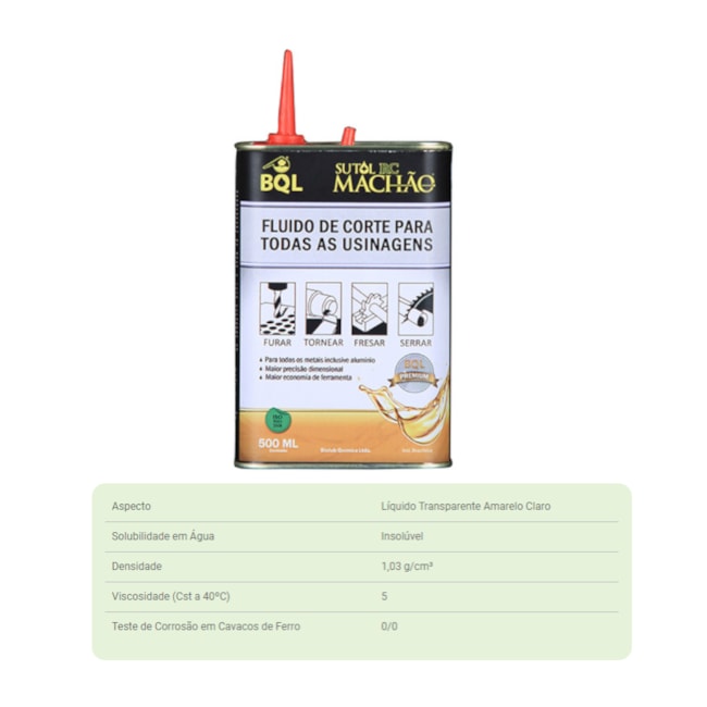 Fluído de Corte 500ml Sutol RC Machão BIO-LUB-0990dcfb-3374-461b-8bd8-4aedc11c624c