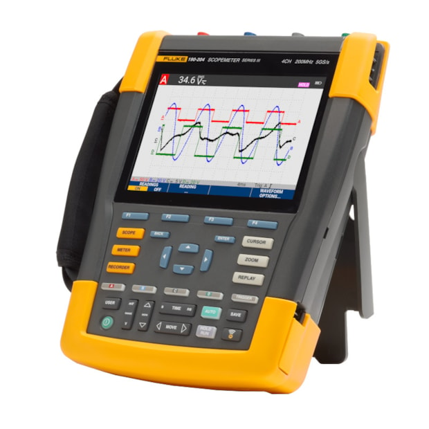 FLUKE 190-204-III-S Osciloscópio Portátil Digital 200MHz 4 Canais Color com Cabo e Software FLUKE-b2455345-3aa5-48e7-ba0d-6ebf21b9cc17