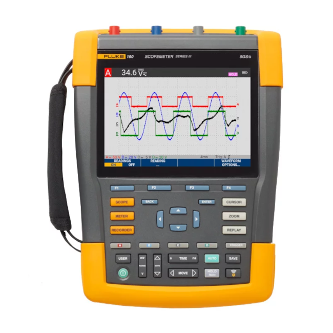 FLUKE-190-502-III Osciloscópio Portátil Digital 500MHZ 2 Canais Color com Cabo e Software FLUKE-5026c5de-6c80-44be-bd3d-6576ffc69920