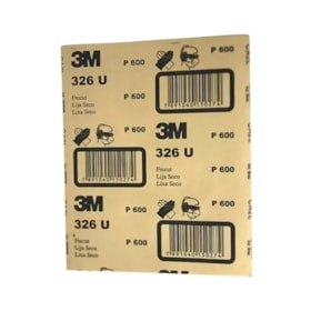 Folha de Lixa a Seco Grão 600 225x275mm 50 unidades Ouro 326U 3M