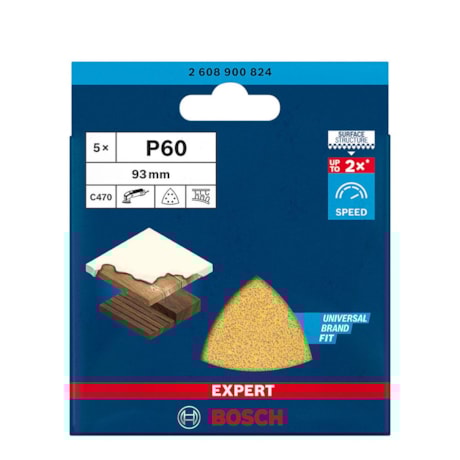 Folha de Lixa Madeira Gr 60 93mm com 5 Peças 2608900824 EXPERT BOSCH-8e96ae60-f123-408e-86a4-5d9c0246c91b