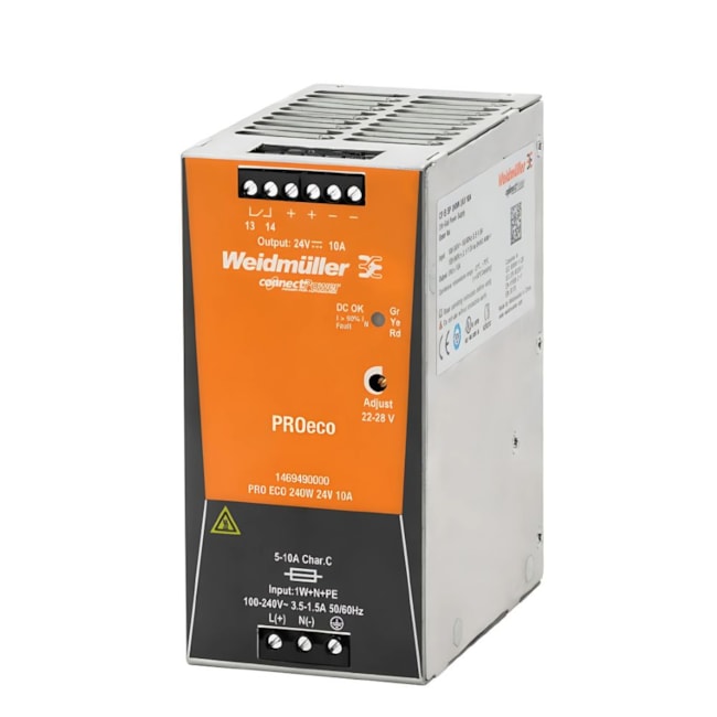 Fonte de Alimentação Chaveada 24V 10A 240W Pro Eco 1469490000 WEIDMULLER CONEXEL-6aacd4fc-2cc7-4af2-a8f4-442d297c7484