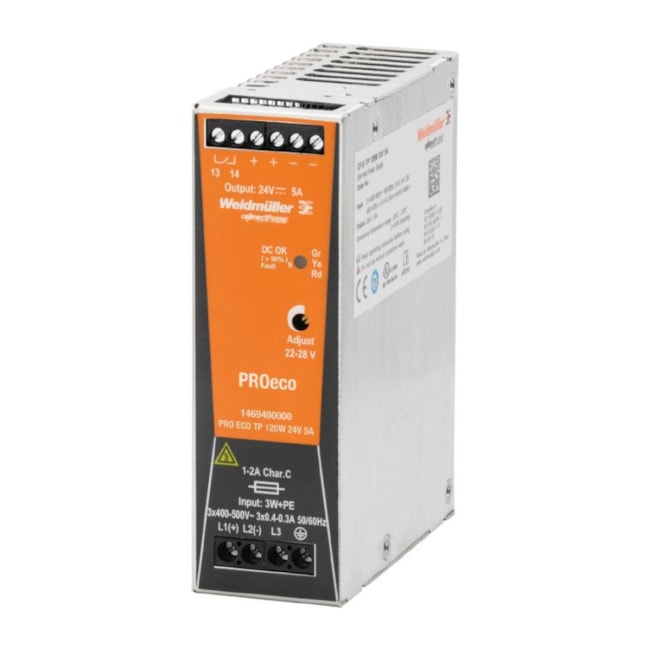 Fonte de Alimentação Chaveada 24V 5A 120W 1469480000 PRO ECO WEIDMULLER CONEXEL-c3689dc6-4a06-49da-81bd-b27ea279b255