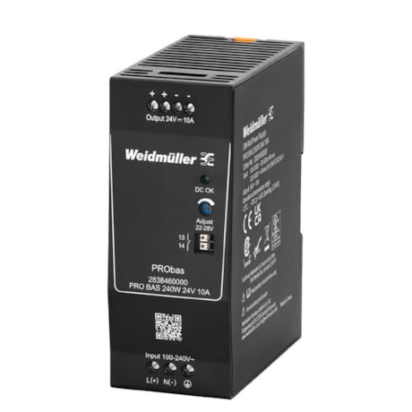 Fonte de Alimentação Chaveada Pro BAS 240W 24V 10A 2838460000 WEIDMULLER CONEXEL