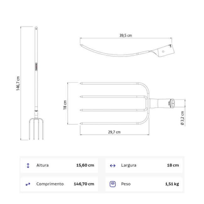 Forcado Metálico Reto de Arame 4 Dentes com Cabo de Madeira 120cm 77144544 TRAMONTINA-909fd029-7539-4795-93ca-60d999ac70f0