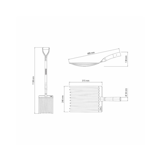 Forcado para Cascalho com 10 Dentes em Aço com Cabo de Madeira 74cm 77128404 TRAMONTINA-e70bf0b7-93f5-451c-98fa-51b168ac4feb