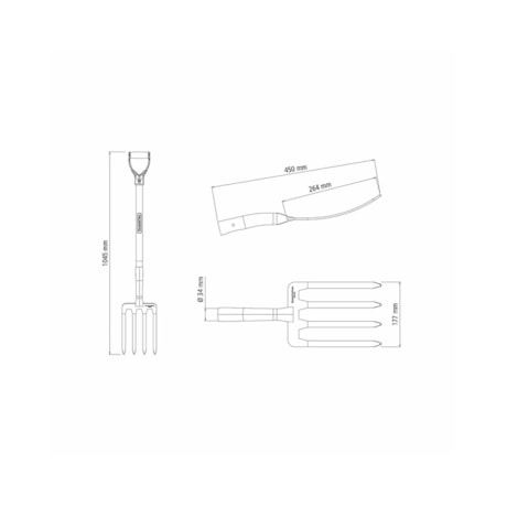 Forcado para Terra com 4 Dentes em Aço com Cabo de Madeira 71cm 77118444 TRAMONTINA-53bdfd54-762e-4668-8c5a-496f5652eb9f