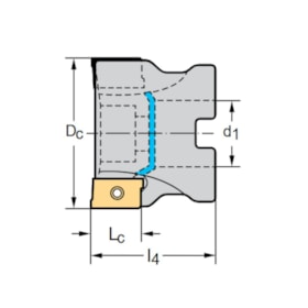 Fresa 90G Corte Lateral F4042.B22.050.Z07.08 WALTER