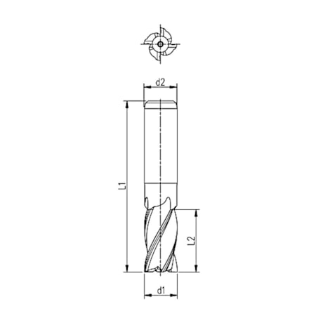 Fresa Topo Reto HSS 1/4