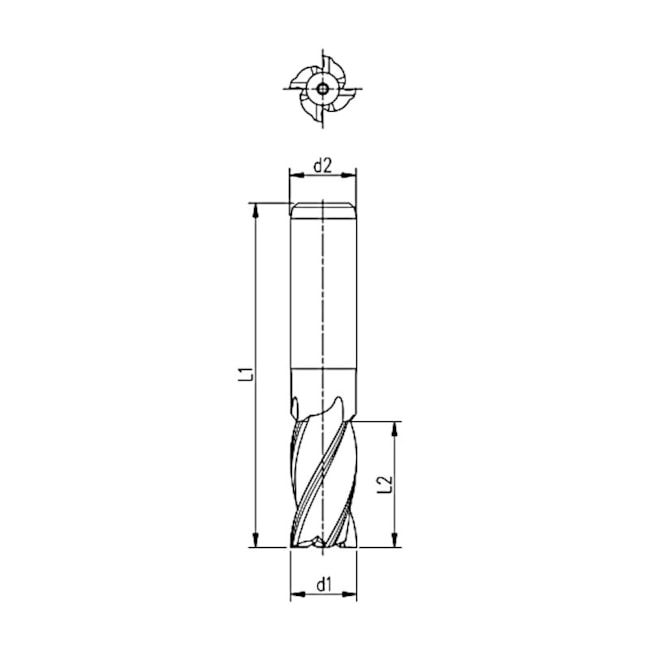 Fresa Topo Reto HSS 14,00mm 4 Cortes 1501 INDACO-95cacca7-dacd-4b0f-b716-85508b059983