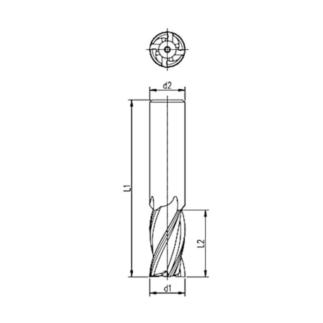 Fresa Topo Reto HSS 5/32
