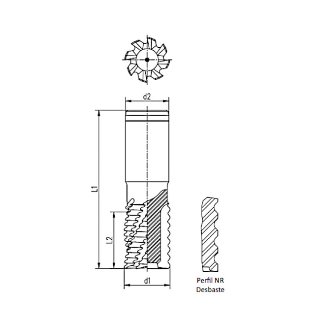 Fresa Topo Reto HSS-Co 10,00mm 4 Cortes Desbaste 1506 INDACO-3cae760a-f645-4276-97a4-fa8957c3300b