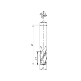 Fresa Topo Reto Metal Duro 10,00mm 4 Cortes 1570 INDAÇO