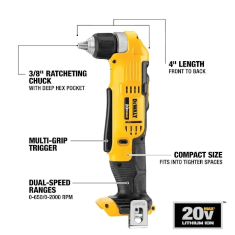 Furadeira Angular 3/8'' 20V Max Sem Bateria e Carregador DCD740B DEWALT-281f7c8b-fe53-40db-a0c9-b9f492f835c3