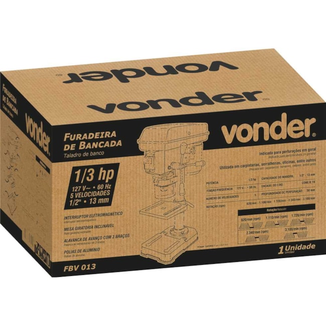 Furadeira de Bancada 13mm 1/3hp FBV013 VONDER-17a0362d-4bbb-490a-8bc2-b1614319acfb