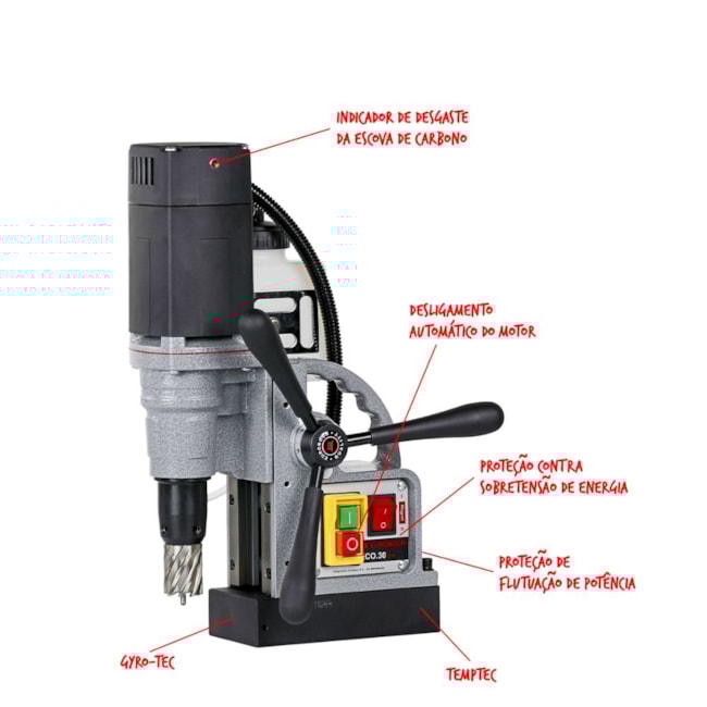 Furadeira de Base Magnética 30mm 950W 220V ECO.30S+ EUROBOOR-1a327d98-407c-4082-82b2-61a73100e64d