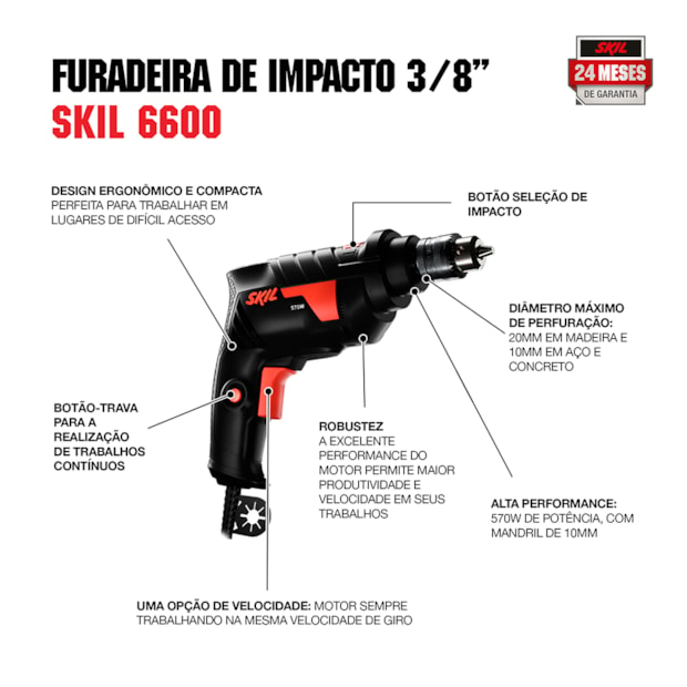 Furadeira de Impacto 3/8