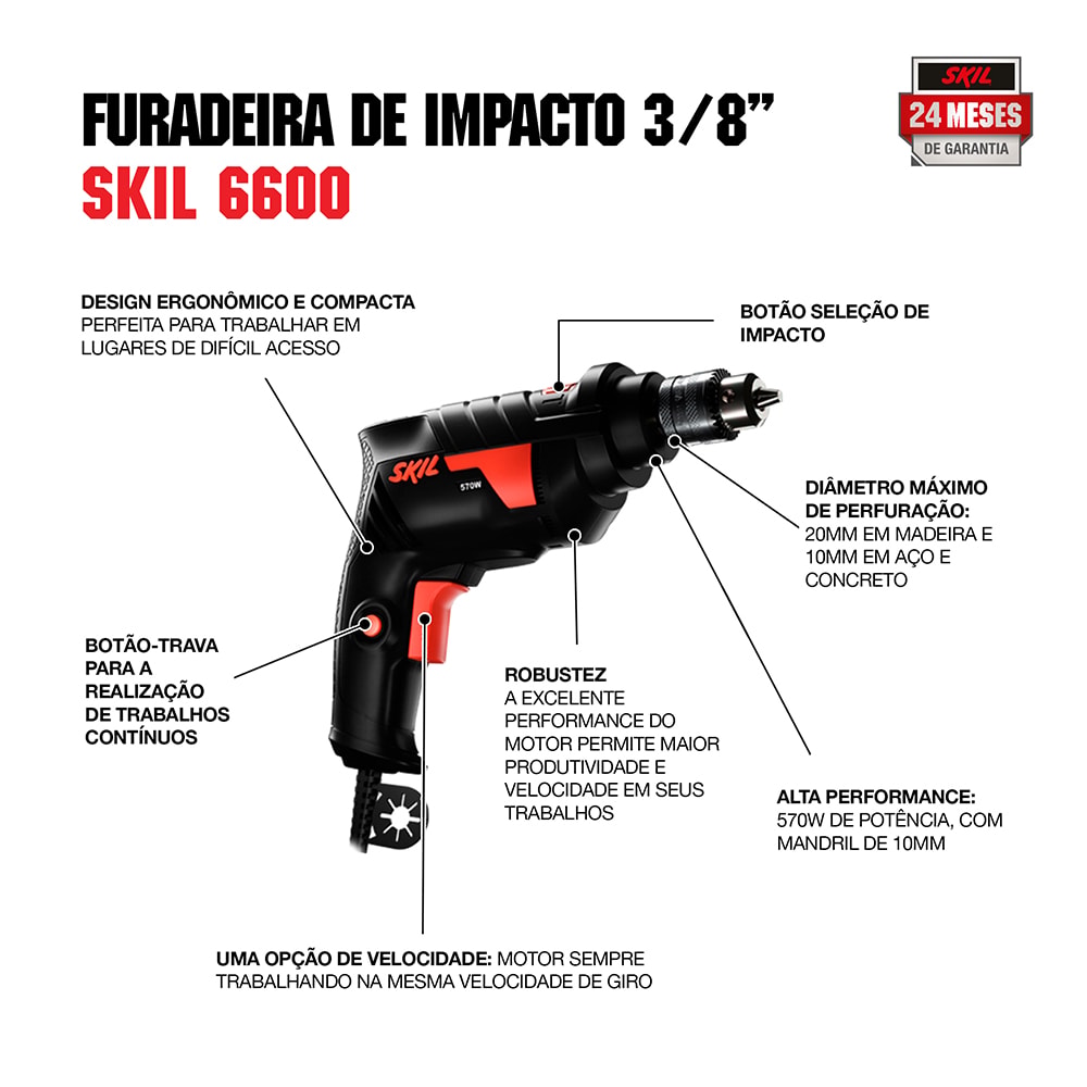 Furadeira de Impacto 3/8