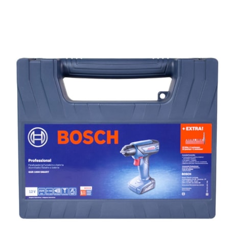 Furadeira e Parafusadeira 1/4'' Bateria 12V Carregador Bivolt com Maleta e Kit 10 Bits GSR 1000 SMART BOSCH-60d58552-430d-4f72-90fe-377dbe8bb070