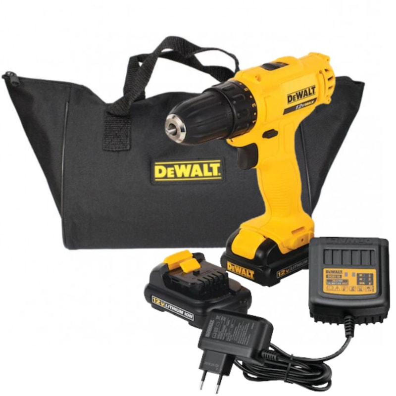 Furadeira Parafusadeira 3/8" 2 Baterias e Bolsa 12V Bivolt DCD700C2-BR DEWALT