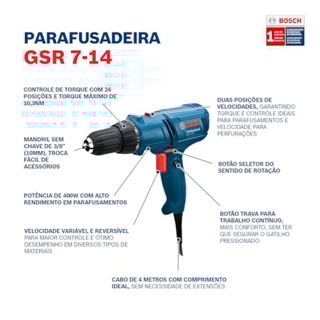 Furadeira Parafusadeira 400W GSR 7-14E BOSCH-0b2dab5d-a421-4be3-95f1-7af97e4cc842
