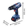 Furadeira Parafusadeira de Impacto 1/2" 18V com Bateria 1.5Ah Carregador Bivolt e Maleta GSB 180-LI BOSCH