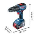 Furadeira Parafusadeira de Impacto 1/2" 18V com Bateria 5.0Ah Carregador 220V e Maleta GSB 18V-50 BOSCH