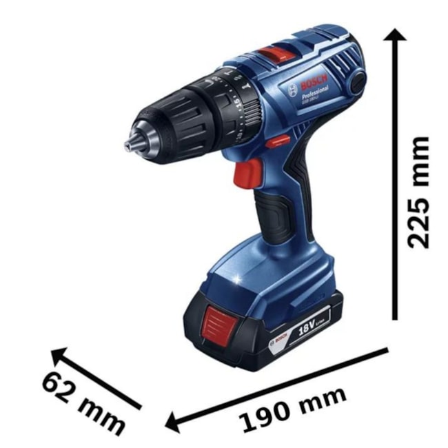 Furadeira Parafusadeira de Impacto 1/2'' 18V GSB 180-LI com Bateria 2.0Ah Carregador Bivolt e Kit de Brocas de Titânio 30 Peças X-LINE BOSCH-94273bbf-3034-4ea9-bace-e1cea4e5b09a