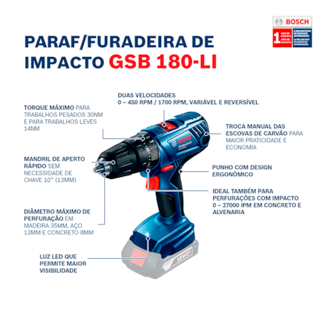 Furadeira Parafusadeira de Impacto 1/2