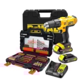 Furadeira Parafusadeira de Impacto 1/2" 2 Baterias 20V Bivolt + Kit Ferramentas DCD776C2-BR DEWALT Furadeira Parafusadeira de Impacto 1/2" 2 Baterias 20V Bivolt + Kit Ferramentas DCD776C2-BR DEWALT