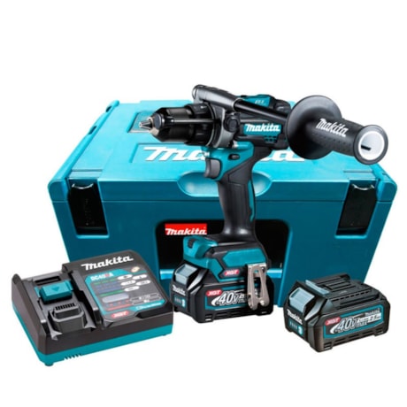 Furadeira Parafusadeira de Impacto 1/2" 40V com 2 Baterias 2.5Ah Carregador Bivolt e Maleta HP001GD201 MAKITA