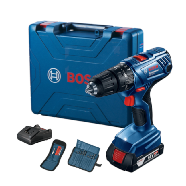 Furadeira Parafusadeira de Impacto 1/2'' Bateria 18V Carregador Bivolt 23 Acessórios GSB 180-LI BOSCH-1950eae3-d0a9-49fe-bded-47f5b4a2511f