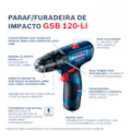 Furadeira Parafusadeira de Impacto 3/8" 12V com 2 Baterias 2.0Ah 1 Carregador e Maleta GSB 120-LI BOSCH