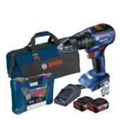 Furadeira / Parafusadeira de Impacto GSB 18V-50 1/2'' com 2 Bateria e Carregador Bivolt + Kit Brocas 91 Peças e Bolsa de Nylon BOSCH Furadeira / Parafusadeira de Impacto GSB 18V-50 1/2'' com 2 Bateria e Carregador Bivolt + Kit Brocas 91 Peças e Bolsa de Nylon BOSCH