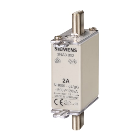 Fusível LV HRC NH000 10A 500 VCA 120kA 3NA3803 SIEMENS-235a7632-74d0-47e5-b128-e8550ca1aca5