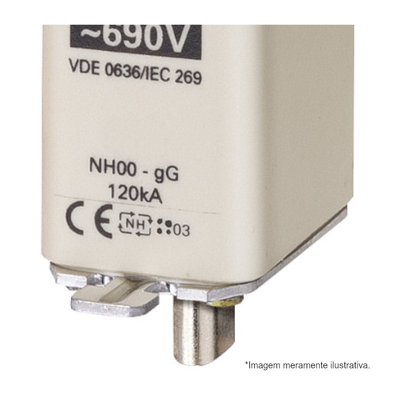 Fusível NH 00 gL/gG Retardado 100A 120kA em 690Vca 3NA38306