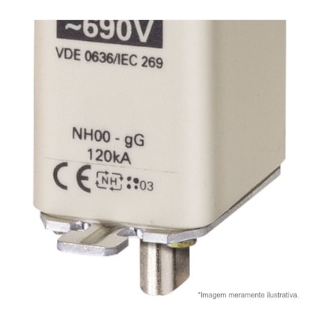 Fusível NH 00 gL/gG Retardado 100A 120kA em 690Vca 3NA38306 SIEMENS-78c548e4-930a-4c05-ac47-34af65580e5a