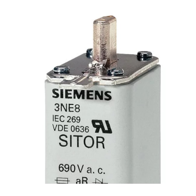 Fusível NH 00 Sitor Ultra Rápido 100A 100kA em 690Vca 3NE10210 SIEMENS-849ec352-2c70-427d-b7d4-acefac4d854b