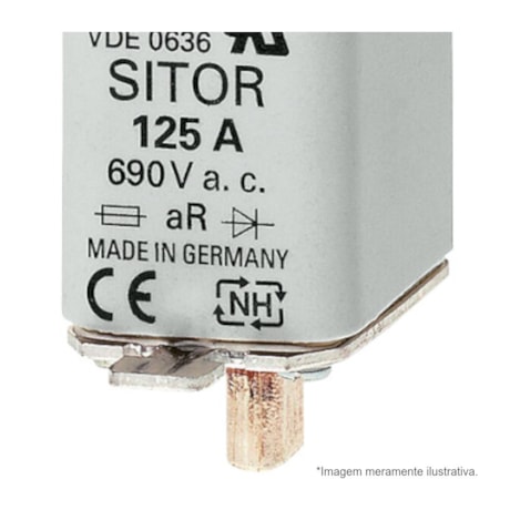 Fusível NH 00 gS Sitor Ultra Rápido 125A 100kA em 690Vca 3NE10220 SIEMENS-e8ea3aec-b1f5-4fe2-9b5b-aec3f3bca750