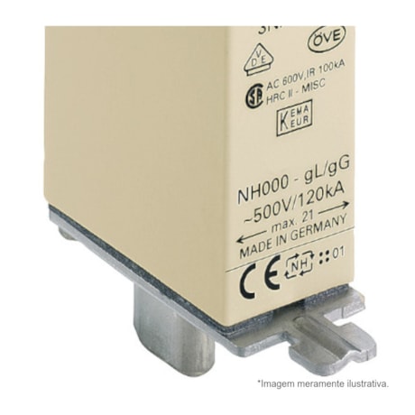 Fusível NH 000 gL/gG Retardado 100A 120kA em 500Vca 3NA3830 SIEMENS-68b6b2e3-023d-47b5-96d4-f16033d9ad3e