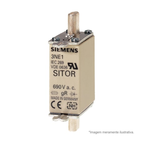 Fusível NH 000 gS Sitor Ultra Rápido 16A 100kA em 690Vca 3NE18130 SIEMENS