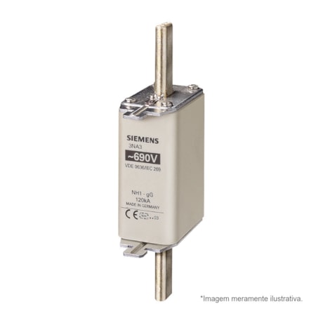 Fusível NH 1 gL/gG Retardado 100A 120kA em 690Vca 3NA31306 SIEMENS-91fea5bf-5d61-4938-8985-3b8051aa2786